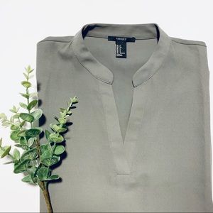 Forever 21 Gray Short Sleeve Blouse